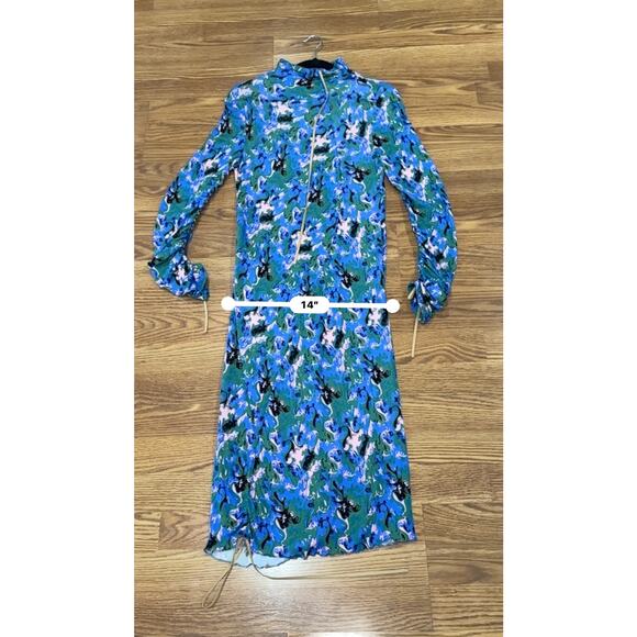 Marni viscose Blue Floral  Print Bodycon Dress size 40 / US 8 - Picture 6 of 16